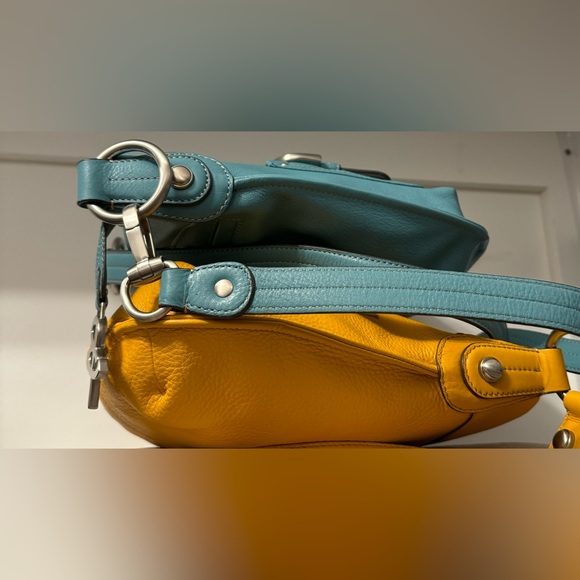 B. Makowsky Aqua Shoulder Bag with Silver Accents - Picture 8 of 8